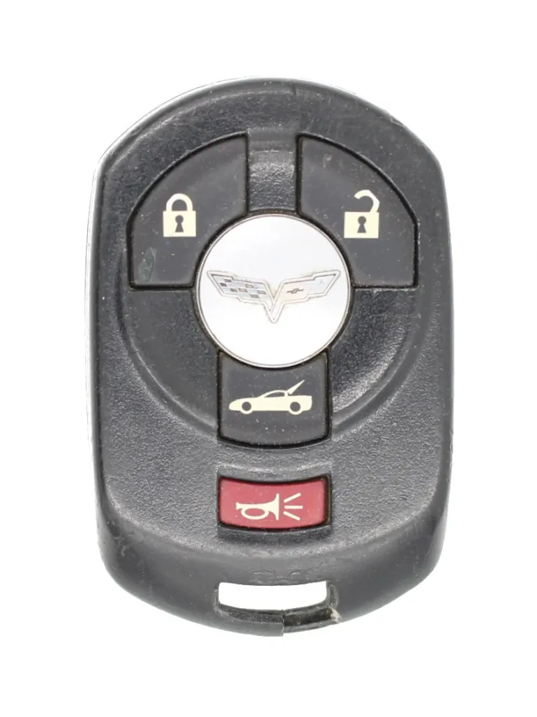 Unrefurbished OEM Chevrolet M3N65981403 4 Button Key Fob - Grade C
