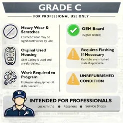 Unrefurbished OEM Honda Hybrid ACJ932HK1310A Driver 2 5 Button Key Fob - Grade C