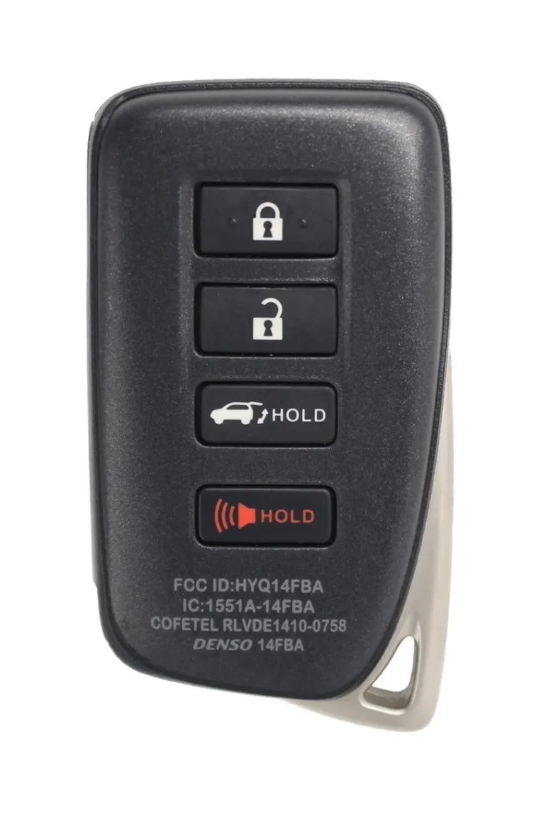 Unrefurbished OEM Lexus 281451-2110 AG HYQ14FBA 4 Button Key Fob w/ Hatch Release - Grade A