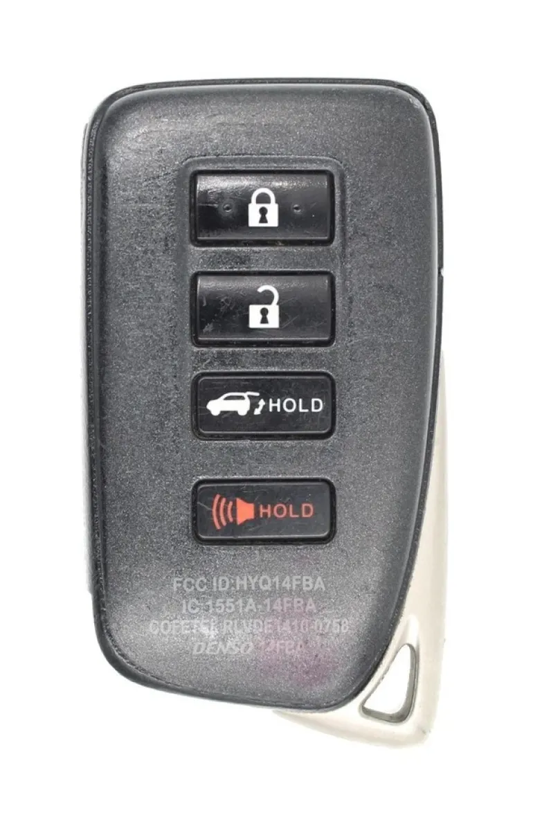 Unrefurbished OEM Lexus 281451-2110 AG HYQ14FBA 4 Button Key Fob w/ Hatch Release - Grade C