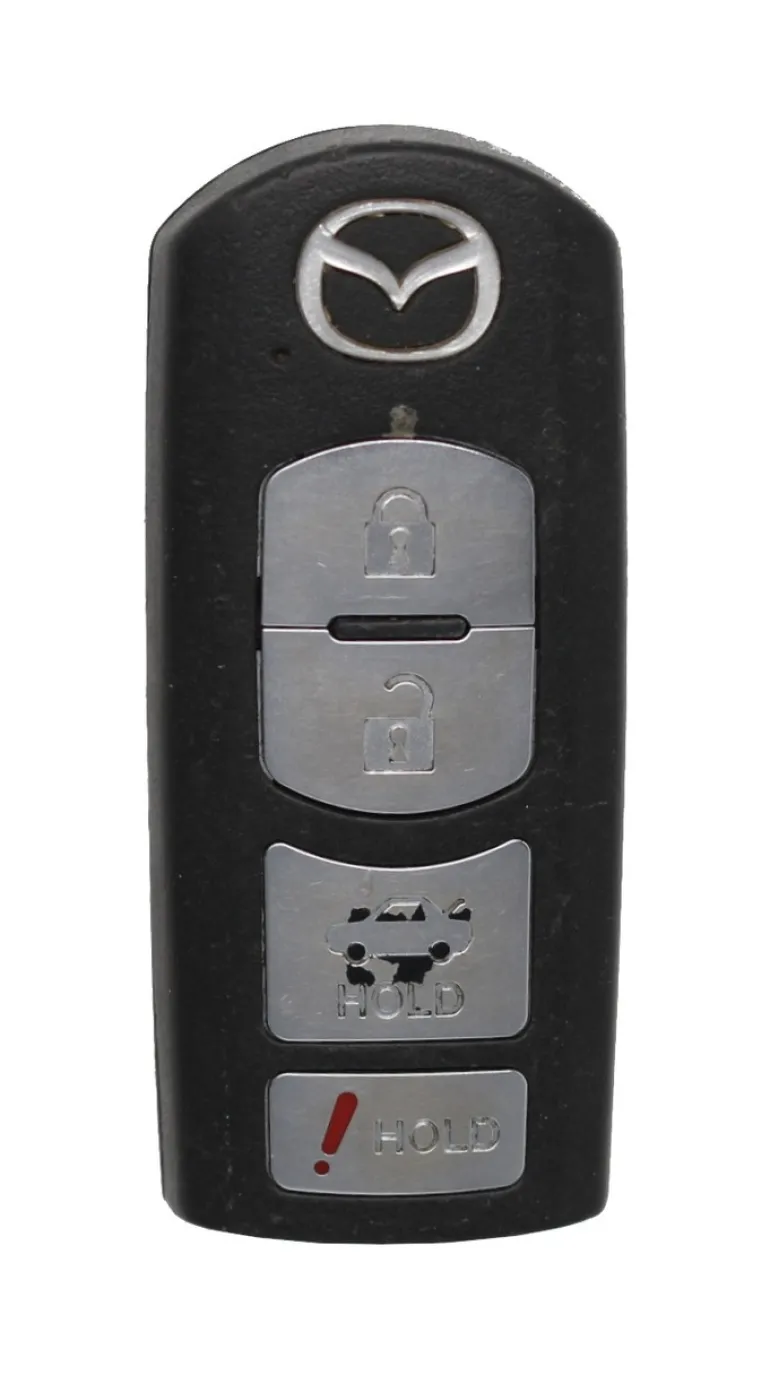 Unrefurbished OEM Mazda BBY2-67-5RY WAZX1T768SKE11A03 4 Button Key Fob - Grade C