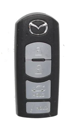 Unrefurbished OEM Mazda GJY9-67-5DY | GJY9-67-5RY WAZSKE13D01 4 Button Key Fob - Grade C