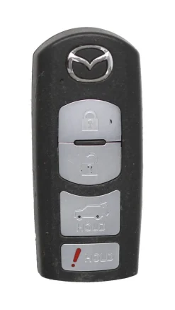 Unrefurbished OEM Mazda TEY1-67-5RY WAZX1T763SKE11A04 4 Button Key Fob - Grade C