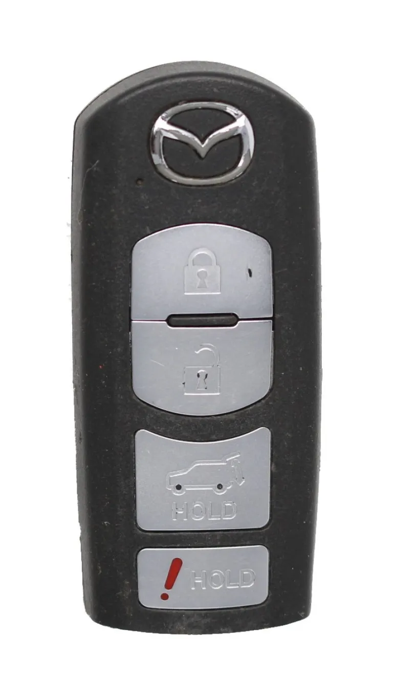 Unrefurbished OEM Mazda TEY1-67-5RY WAZX1T763SKE11A04 4 Button Key Fob - Grade C